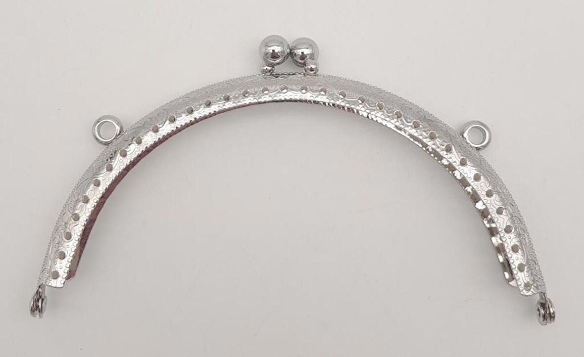 12.5 cm Oval Cüzdan Klipsi Cüzdan Bursu Gümüş Renk