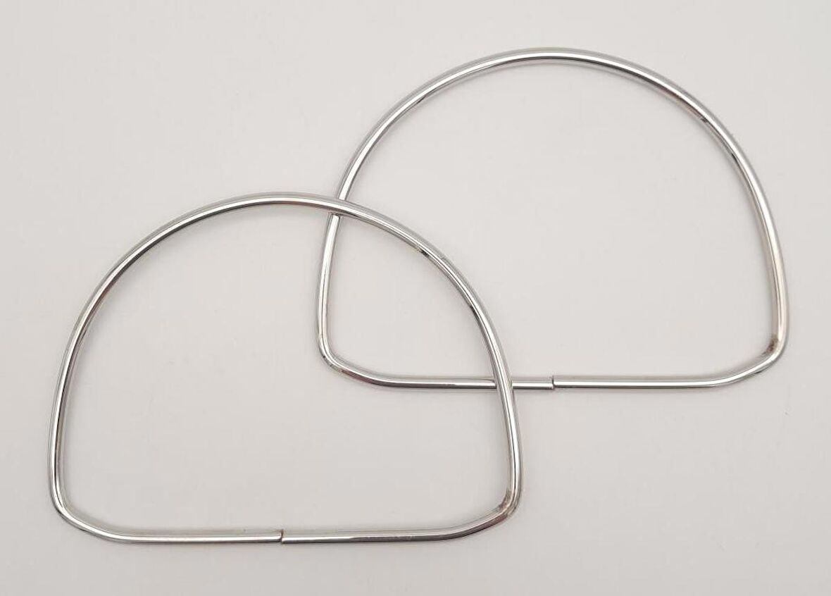 12.5 cm D Model Gümüş Renk Metal Çanta Tutma Sapı