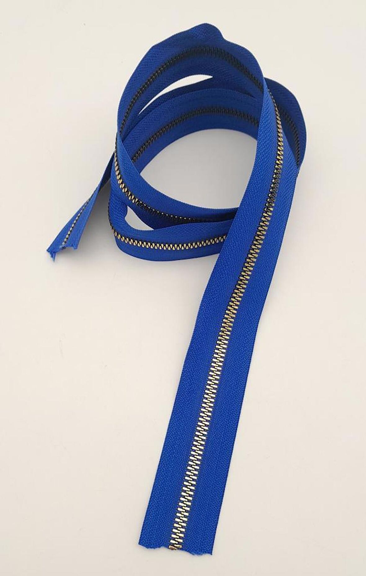 Ortası Gold Fermuar 100 cm Saks Mavi Renk