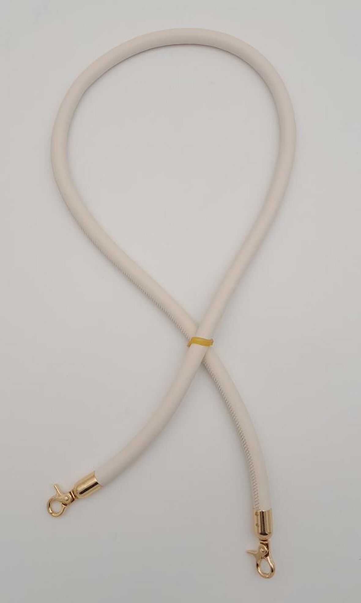 Suni Deri Kordon Çanta Sapı Bej Renk Light Gold Metalli