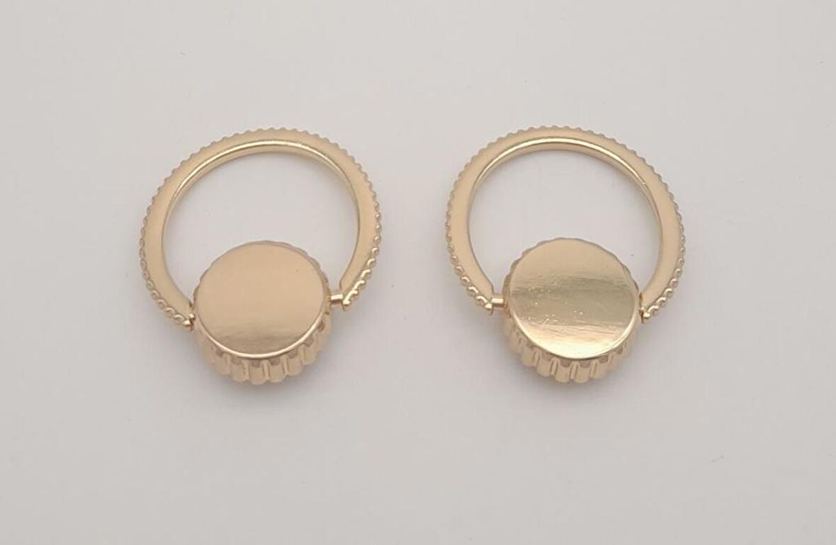 Light Gold Renk Yuvarlak Halkalı Kulpluk 2 Adet