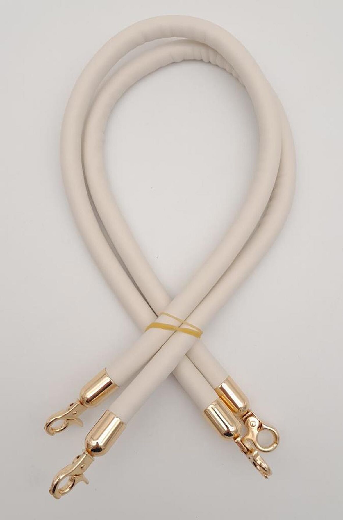 Çift Kordon Çanta Sapı Bej Renk Light Gold Metalli