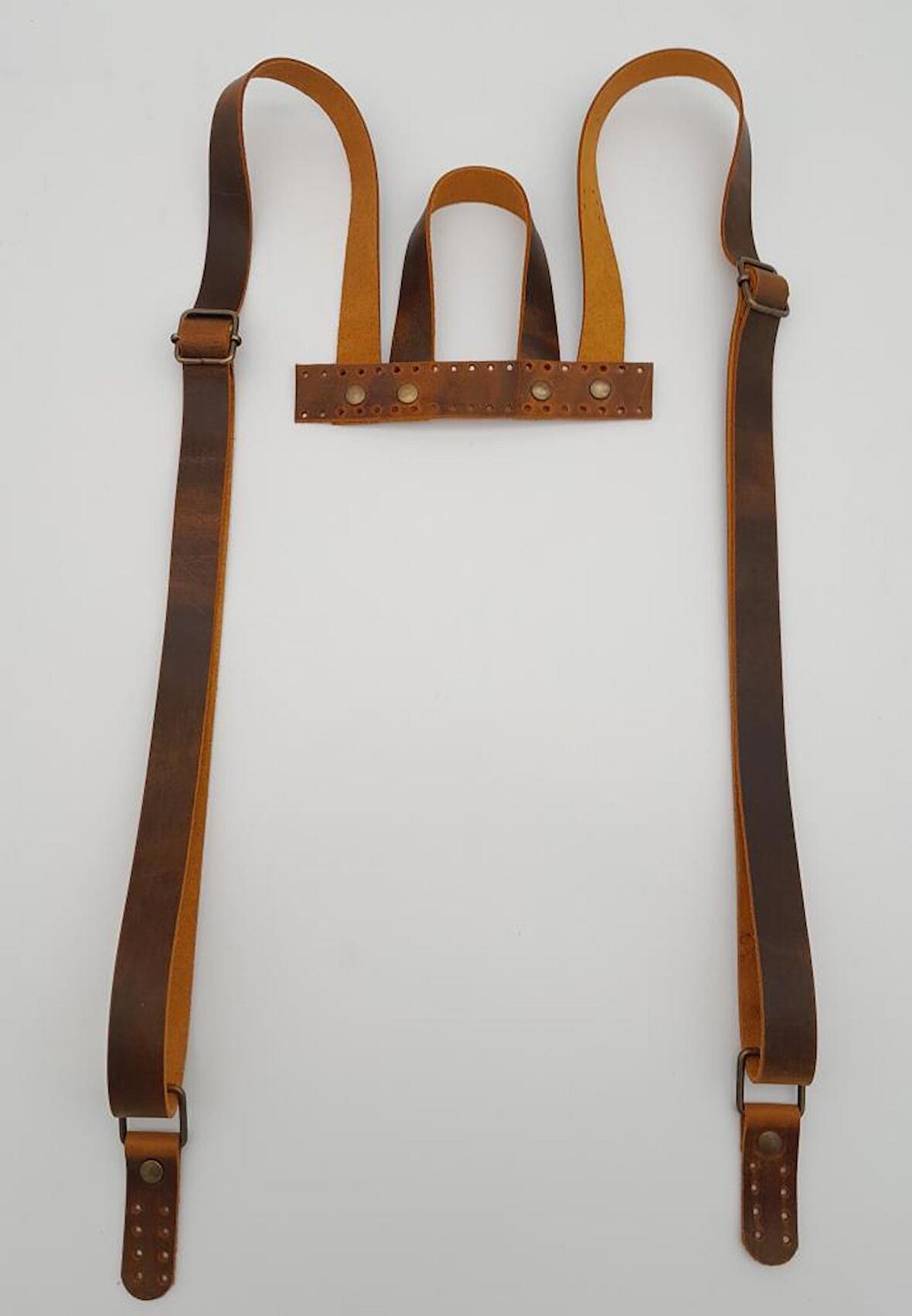 Gerçek Deri Sırt Çanta Sapı Crazy Oil Hardal Sarı Antik Metalli