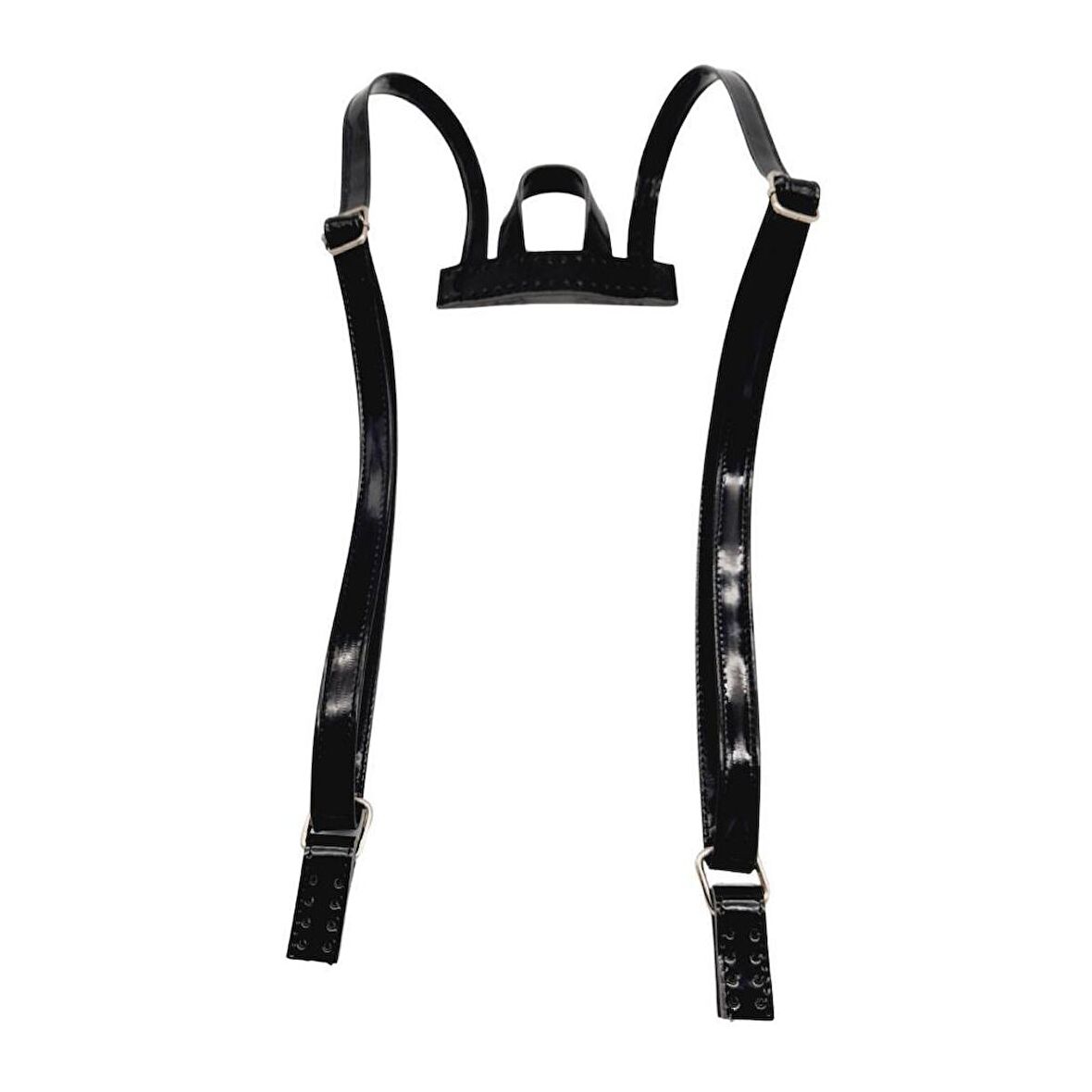 Angel Çanta Aksesuar Rugan Deri Sırt Çantası Sapı Siyah Renk Gümüş Metalli