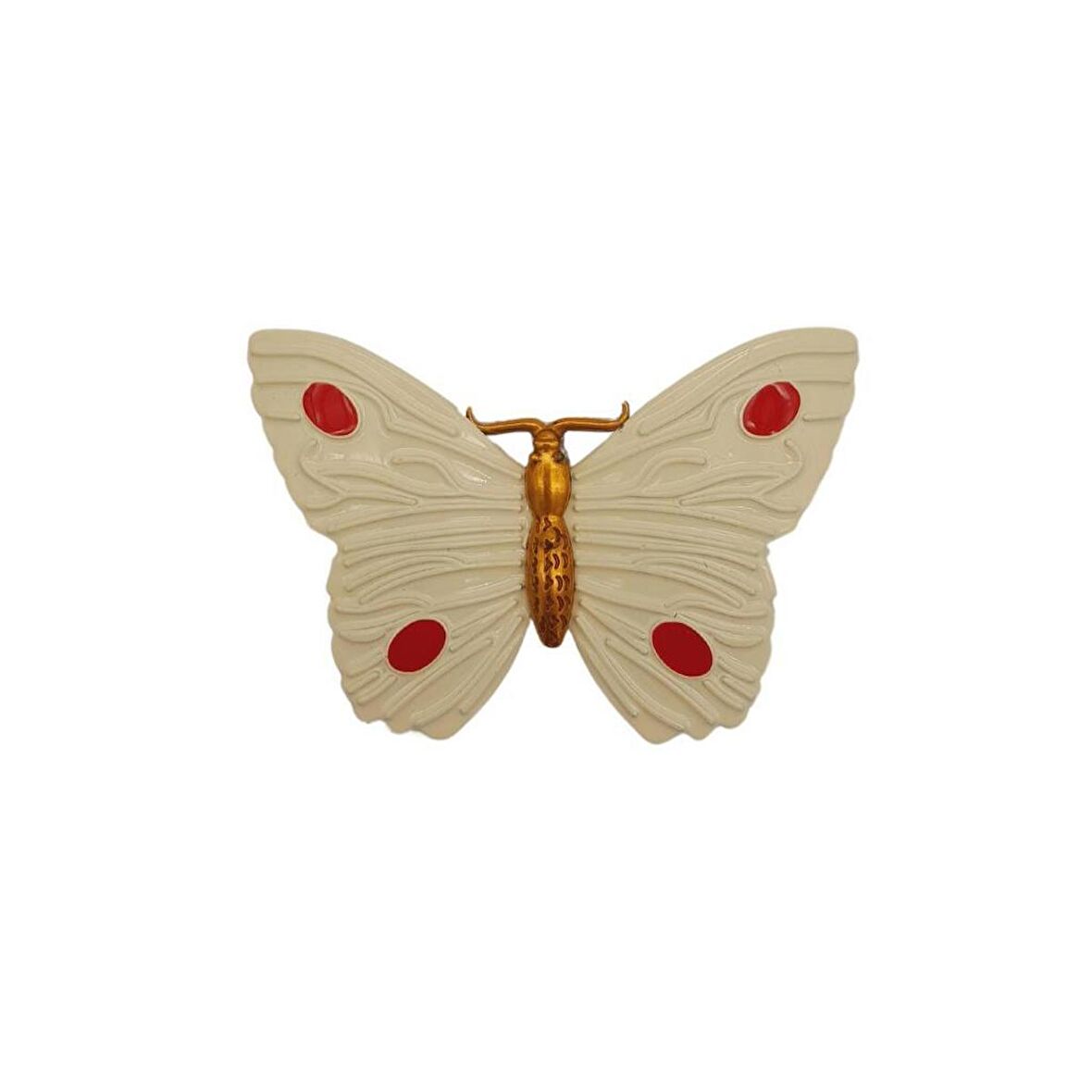 Kelebek Model Krem Renk Plaka Süs