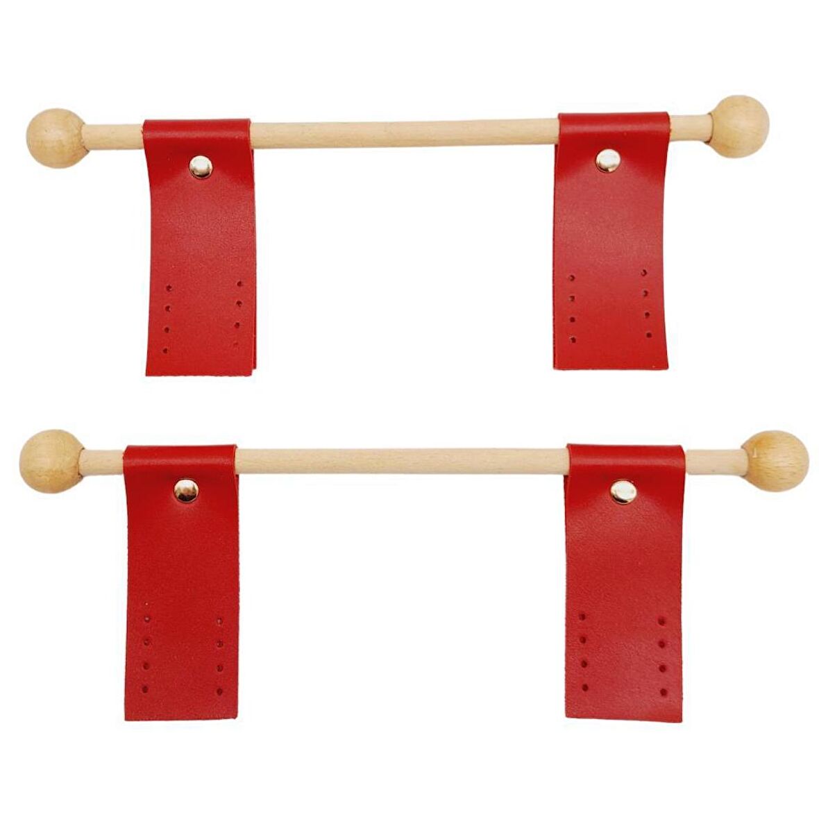 Suni Derili Ahşap Çanta Sapı Kırmızı Renk