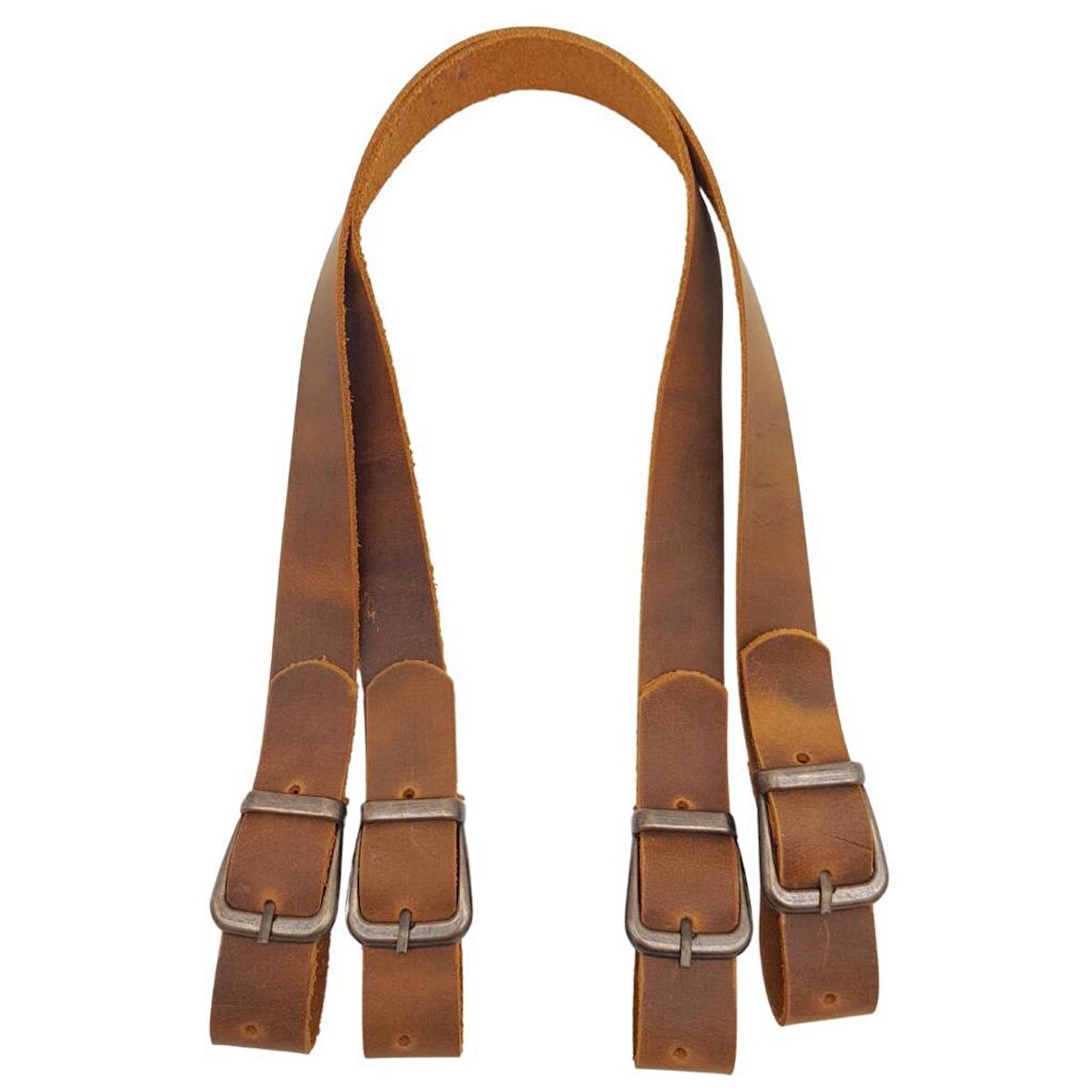 Gerçek Deri Asimetrik Sap Crazy Oil Hardal Sarı Antik Metalli