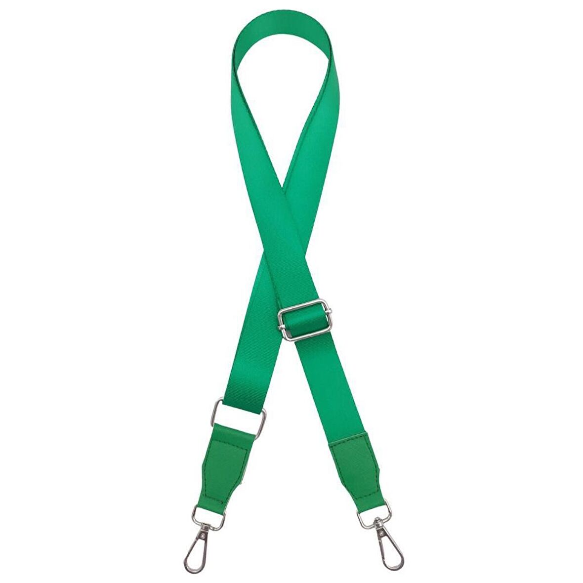 Suni Derili Polyester Kolon 150x3 cm Koyu Yeşil Renk Gümüş Metalli