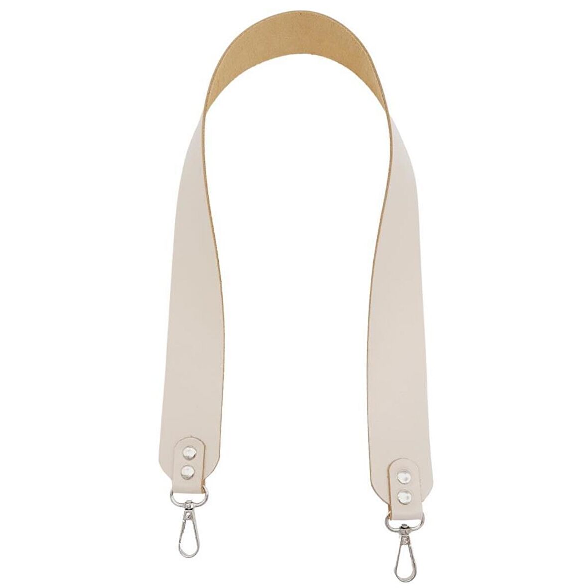 Gerçek Deri Snake Model Bej Renk Çanta Sapı Gümüş Metalli