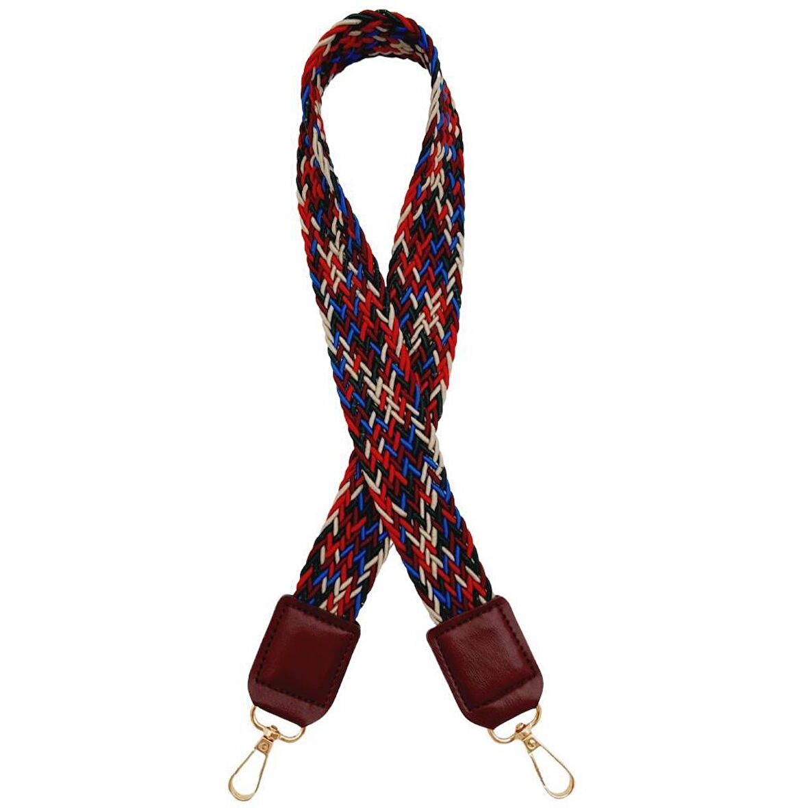 Ledi Supra Örgü Model Bordo Renk Derili Çanta Sapı Light Gold Metalli