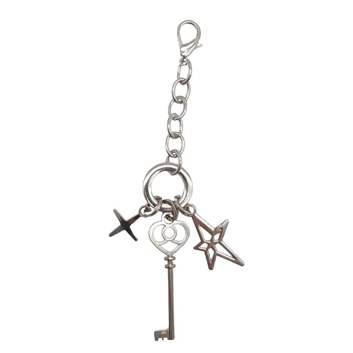 Gümüş Renk Anahtarlı Çanta Süsü