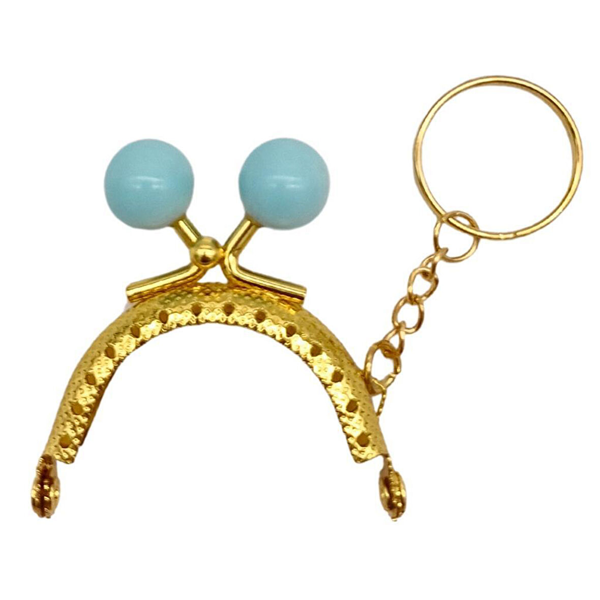 5 cm Anahtarlıklı Toplu Cüzdan Klipsi Bebe Mavi Renk Gold Metal