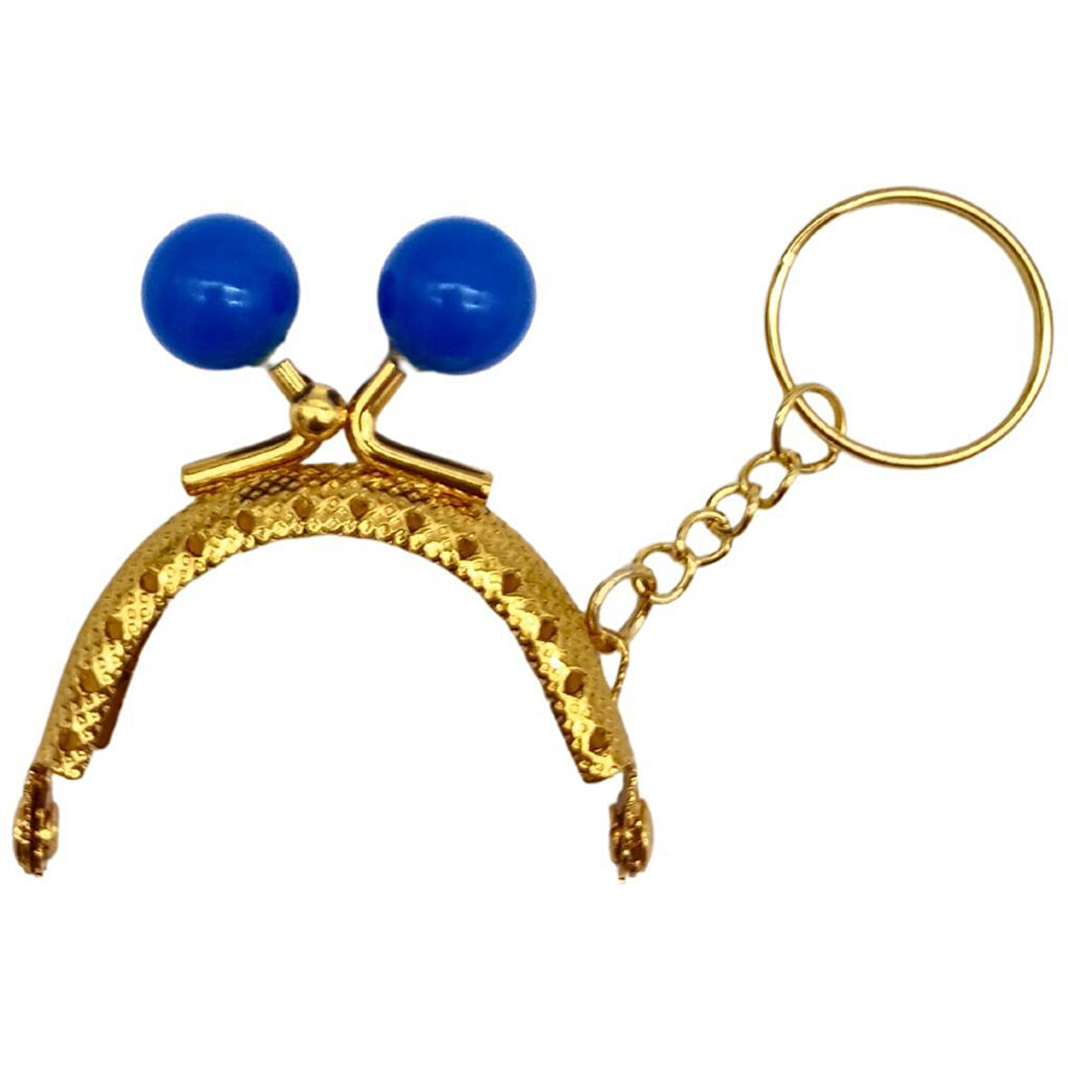 5 cm Anahtarlıklı Toplu Cüzdan Klipsi Saks Mavi Renk Gold Metal