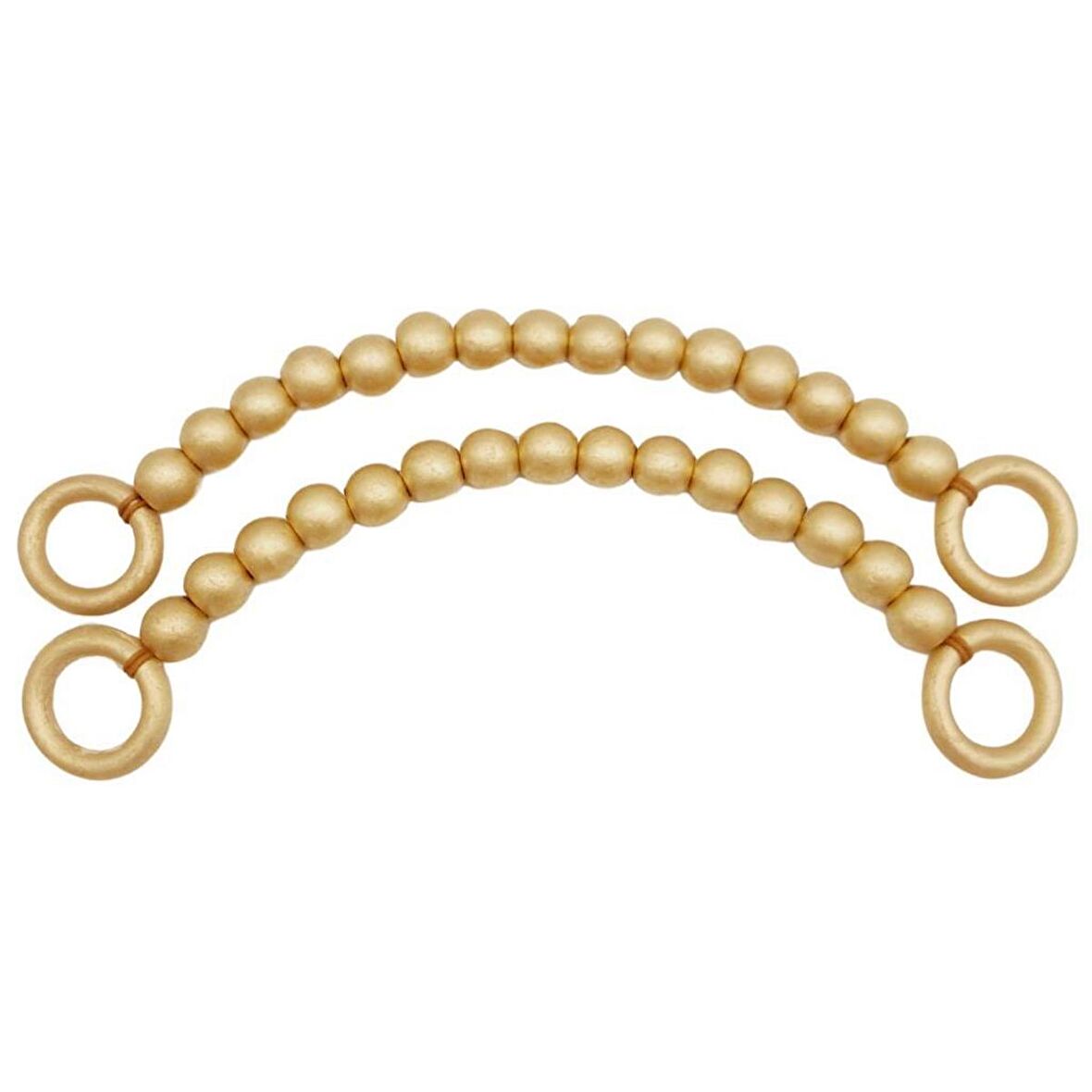 20 mm Ahşap Boncuklu 37 cm Gold Renk Çanta Sapı