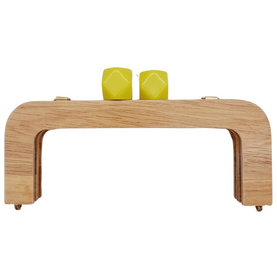 20 cm Açık Renk Ahşap Burs Neon Sarı Renk Toplu