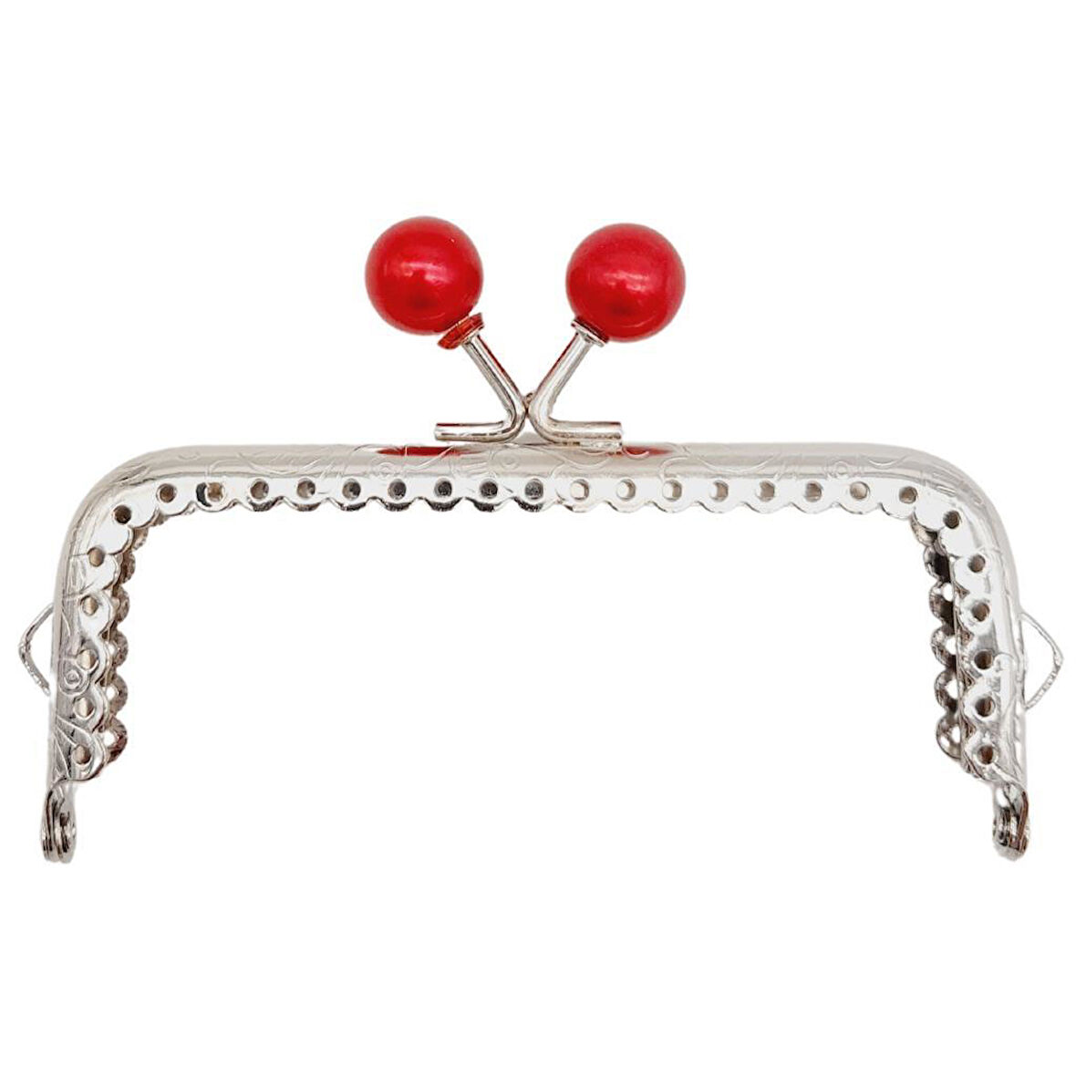 10.5 cm Gümüş Metal Bordo Toplu Dikdörtgen Cüzdan Klipsi Çanta Bursu Model 2