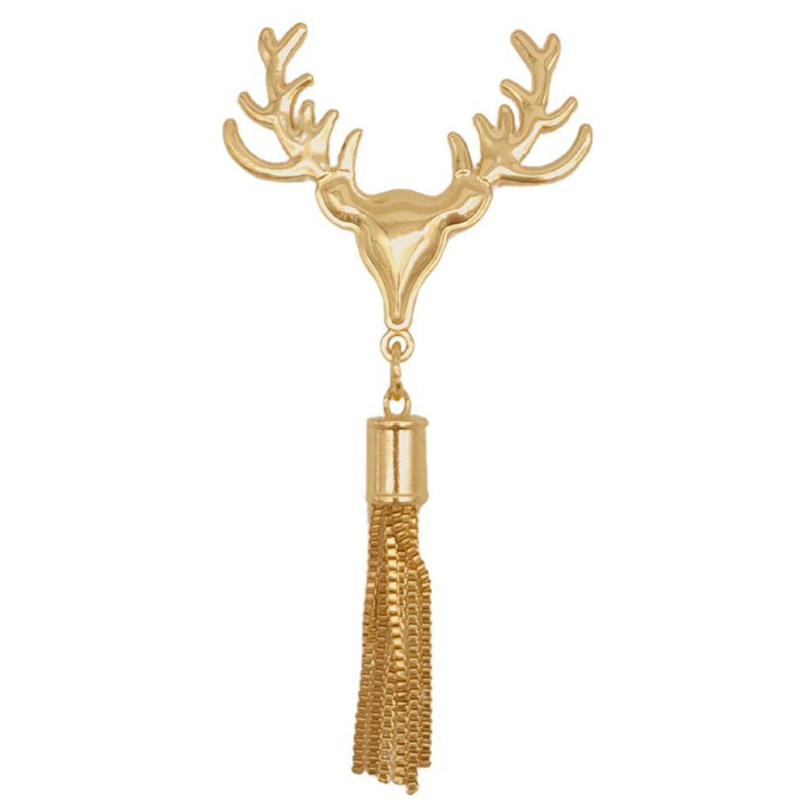 Light Gold Renk Püsküllü Geyik Model Çanta Süsü