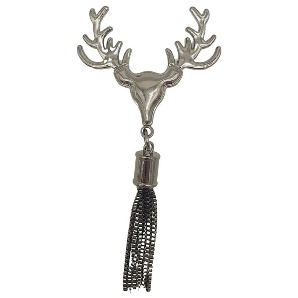 Füme Renk Püsküllü Geyik Model Çanta Süsü