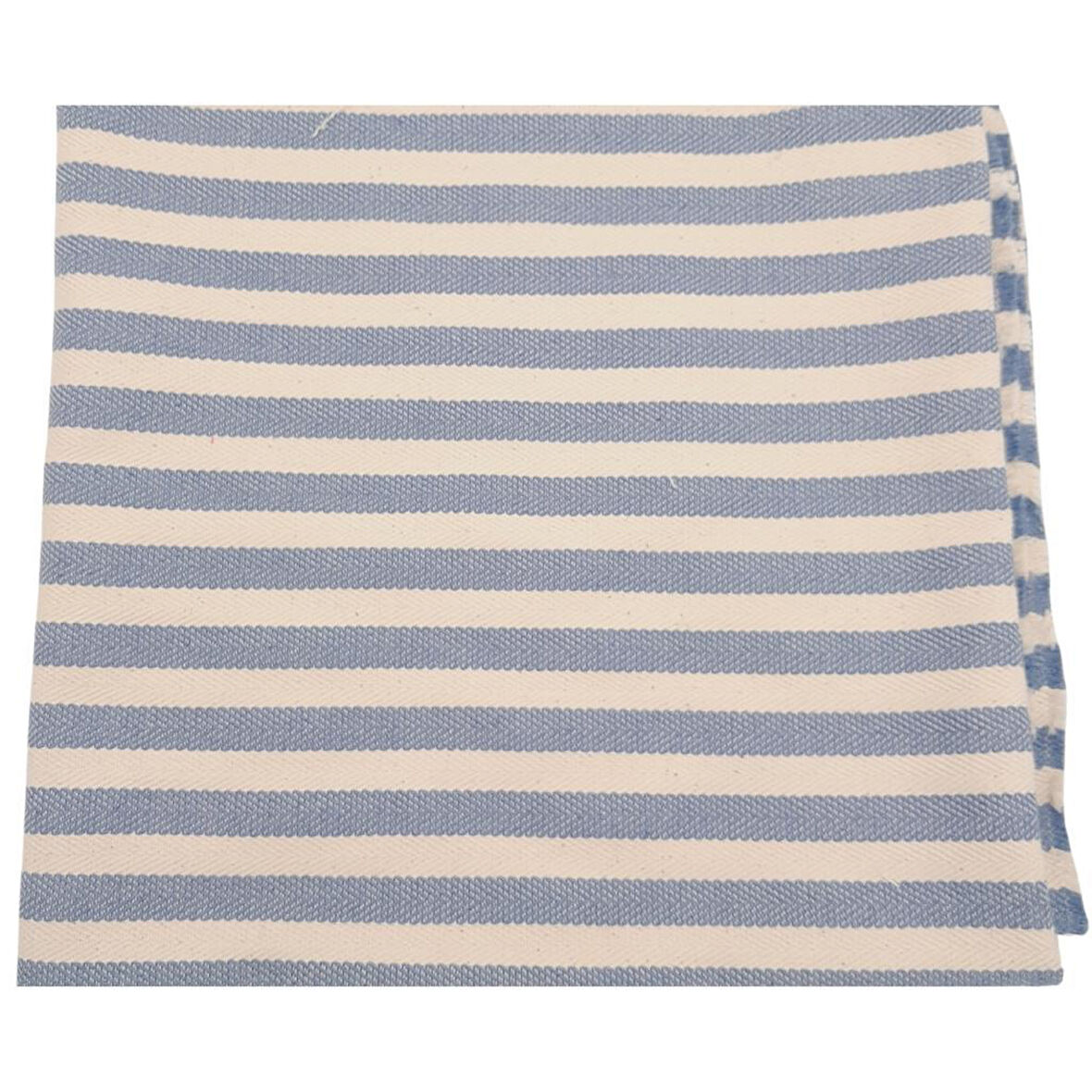 Angel Çanta Aksesuar Balıksırtı Denim Mavi Çizgili Keten Çanta Yapım Kumaşı