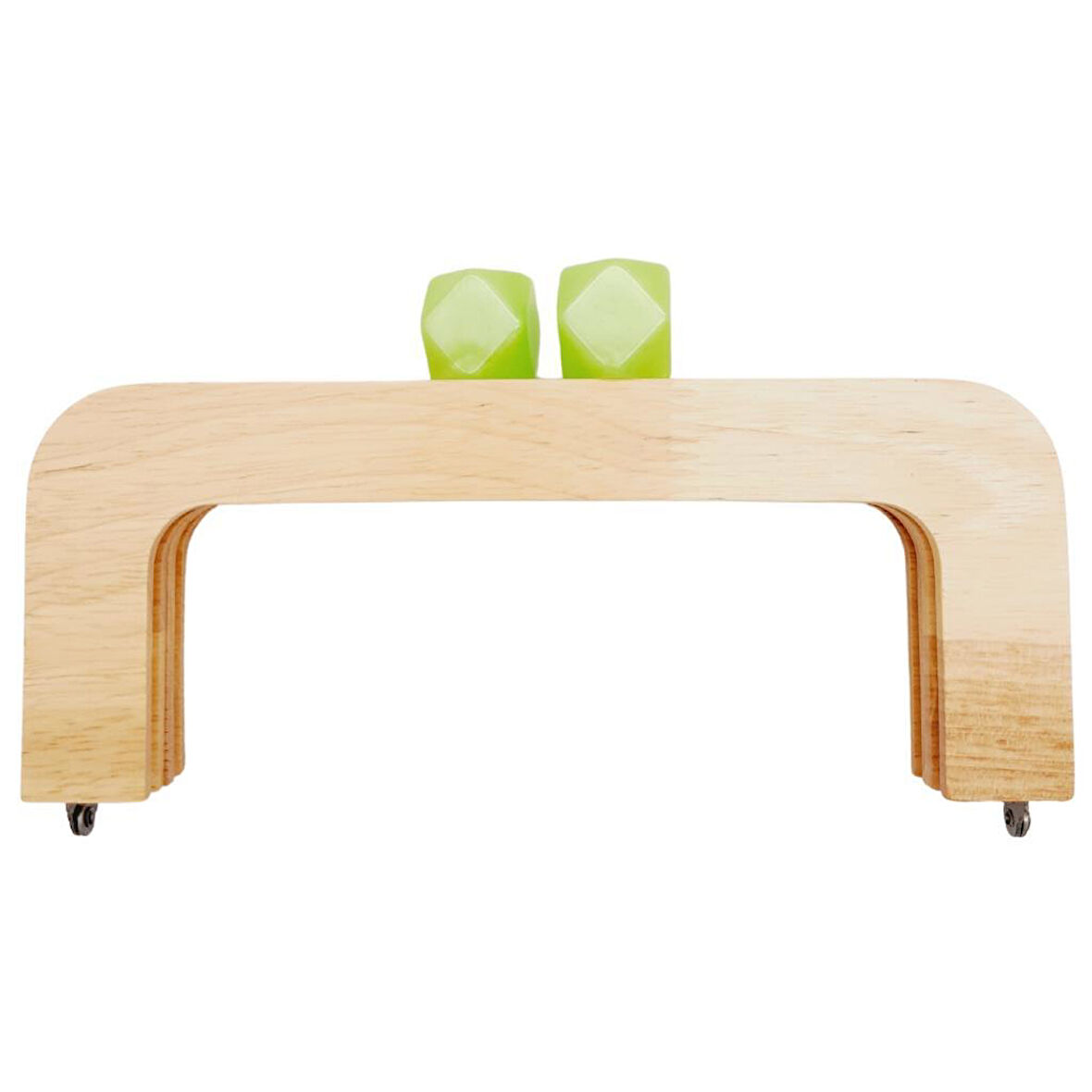 20 cm Açık Renk Ahşap Burs Elma Yeşili Renk Toplu