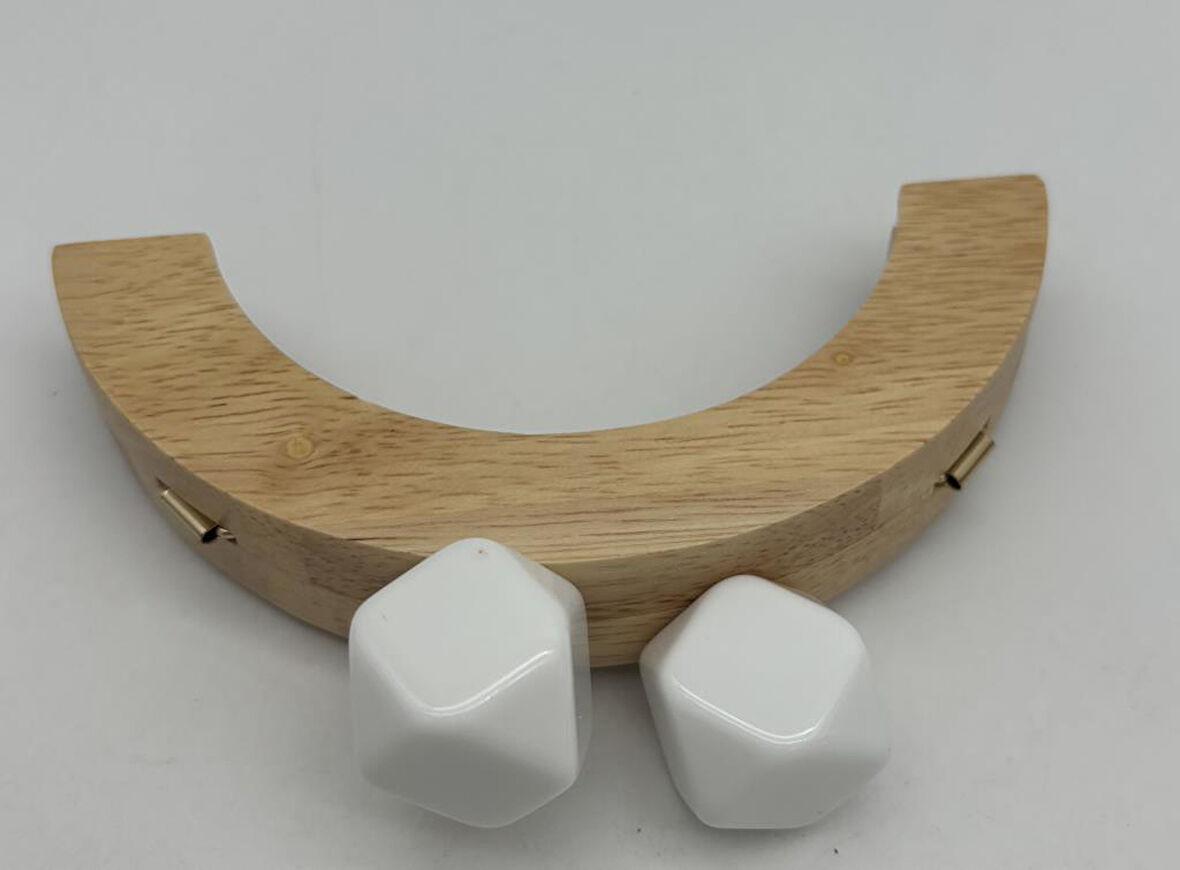 14 Cm Oval Ahşap Burs Beyaz Renk Toplu