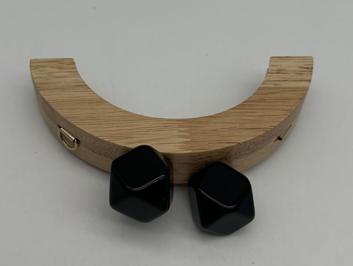 14 Cm Oval Ahşap Burs Siyah Renk Toplu