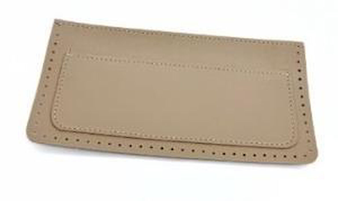 22x11 cm Koyu Bej Renk Suni Deri Cep