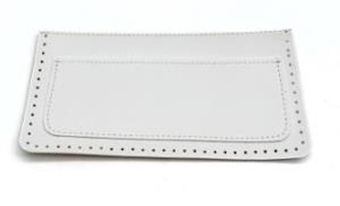 22x11 cm Beyaz Renk Suni Deri Cep