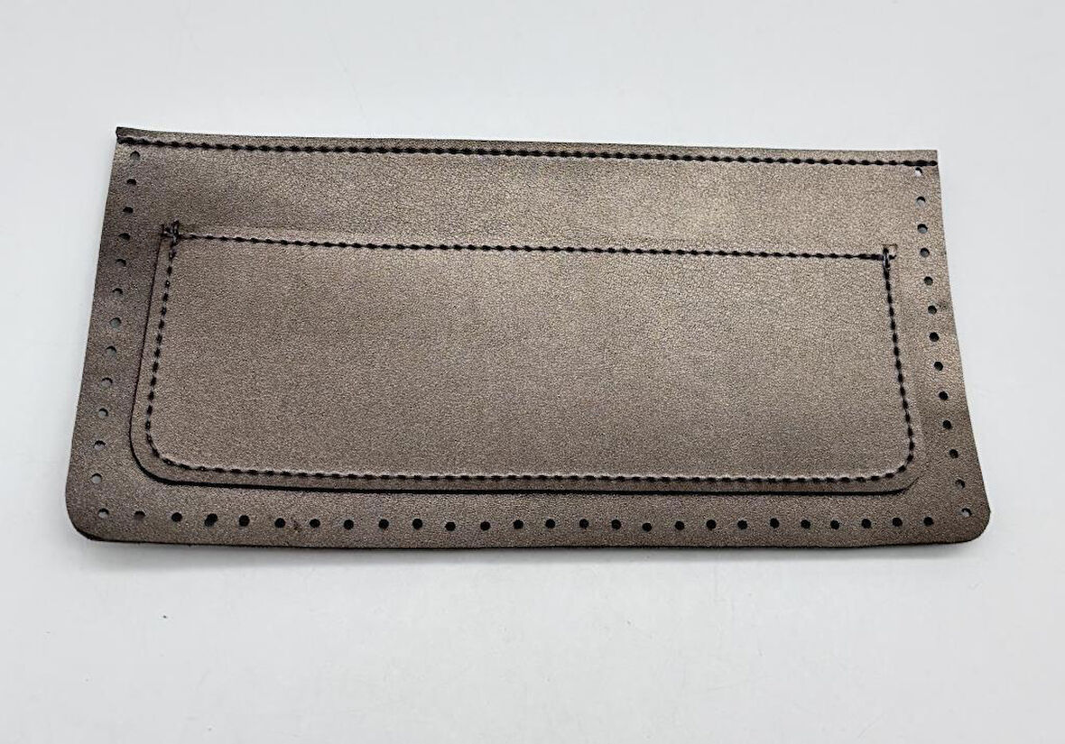 Angel Çanta Aksesuar 22x11 cm Parlak Gri Renk Suni Deri Cep 