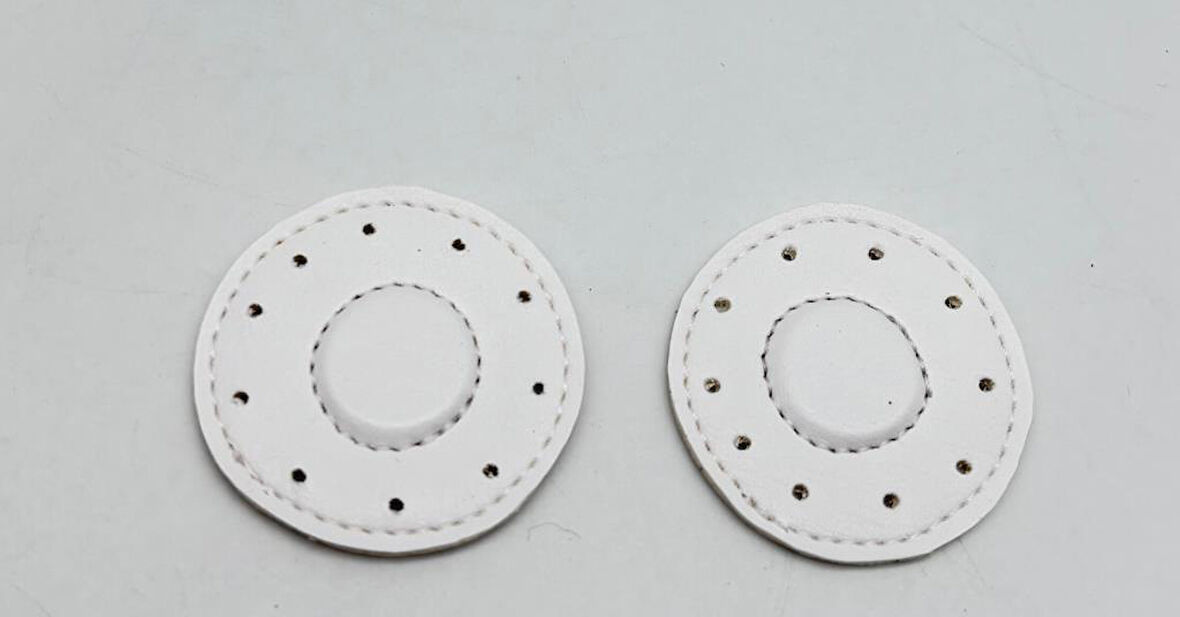 Angel Çanta Aksesuar  Beyaz Suni Derili Yuvarlak  Gizli  Mıknatıs