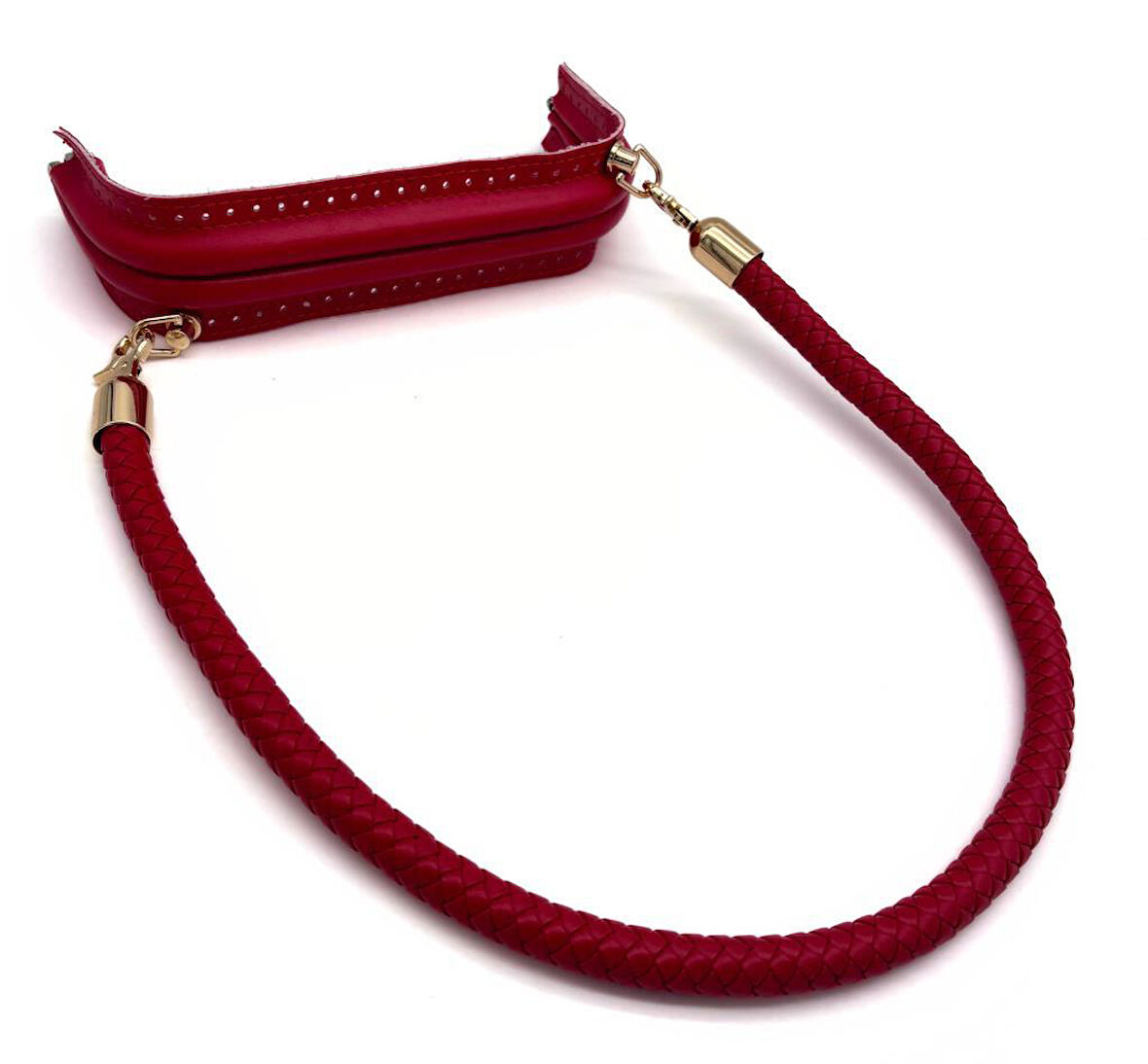 Angel Çanta Aksesuar 20 cm Suni Derili  Kırmızı Renk Gizli Çanta Bursu Kulplu 