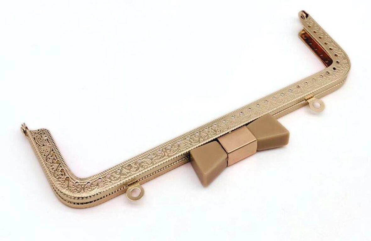 Angel Çanta Aksesuar 20 Cm Light Gold Renk Bej Kurdele Model  Çanta Klipsi, Çanta Bursu