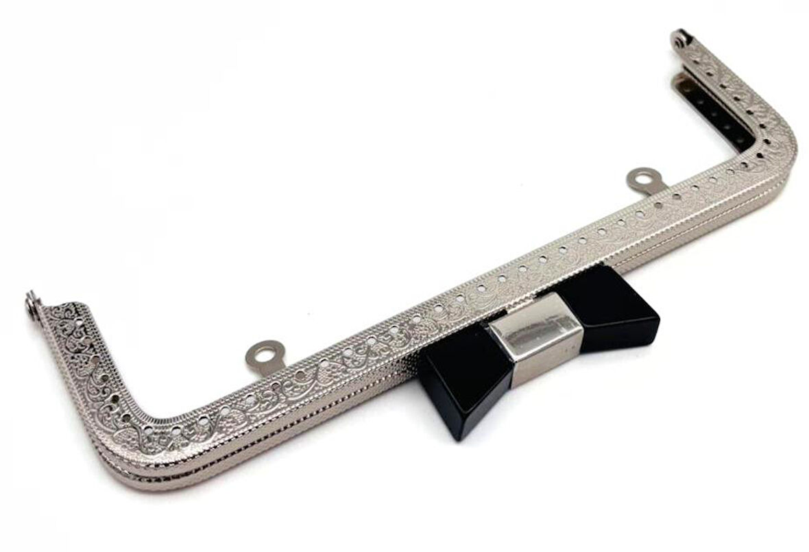 Angel Çanta Aksesuar 20 Cm Gümüş Siyah Kurdele Model  Çanta Klipsi, Çanta Bursu