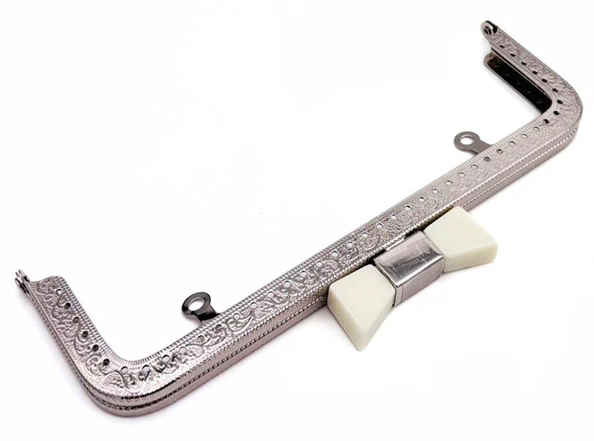 Angel Çanta Aksesuar 20 Cm Gümüş Beyaz Kurdele Model  Çanta Klipsi, Çanta Bursu