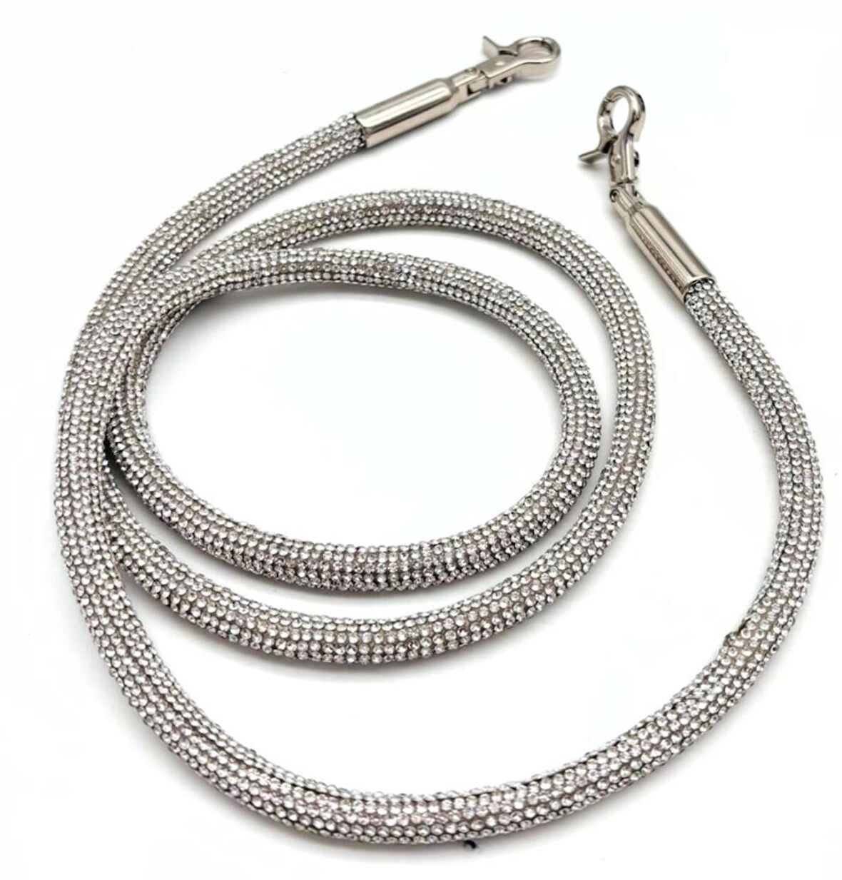 Angel Çanta Aksesuar 120 cm Gümüş Taşlı  Rulo Çanta Sapı 