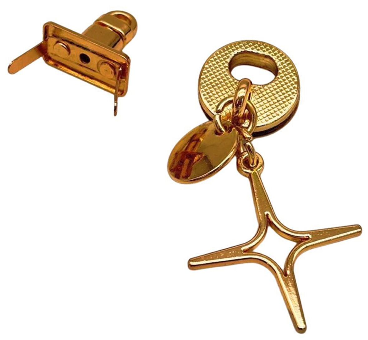 Angel Çanta Aksesuar Light Gold Renk  Sarkaç Yıldız Süslü  Çanta Kilidi