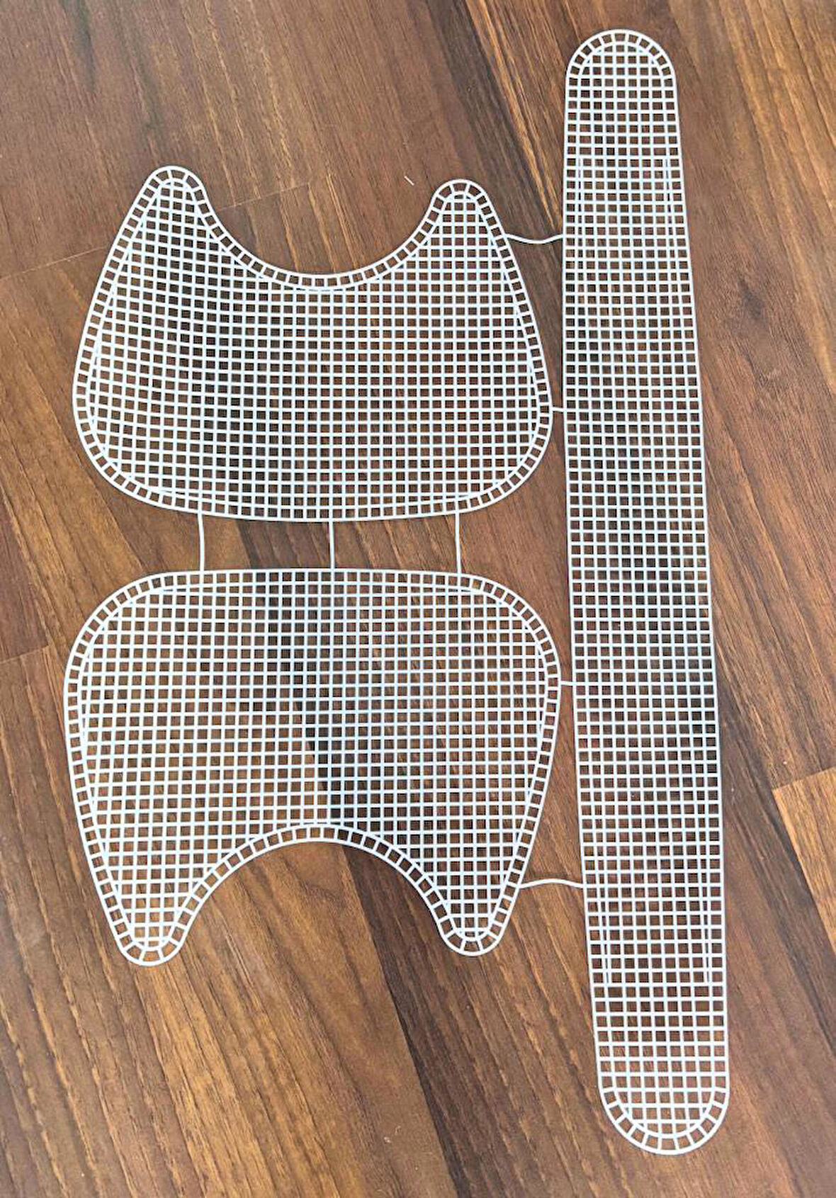 Angel Çanta Aksesuar İkili Kedi Model  Beyaz Plastik Kanvas