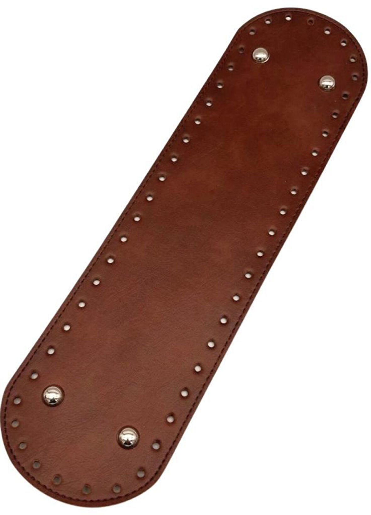 Angel Çanta Aksesuar Suni Deri 37x10 cm Oval Çanta Tabanı Taba Renk Gümüş  Aparatlı