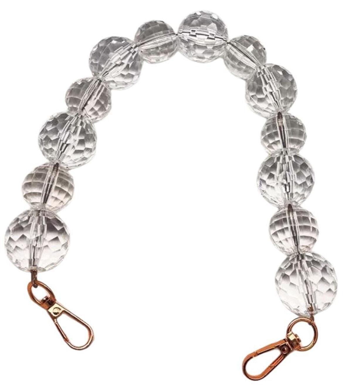 Angel Çanta Aksesuar 43 Cm Şeffaf Disko Boncuklu Çanta Sapı Light Gold Metalli