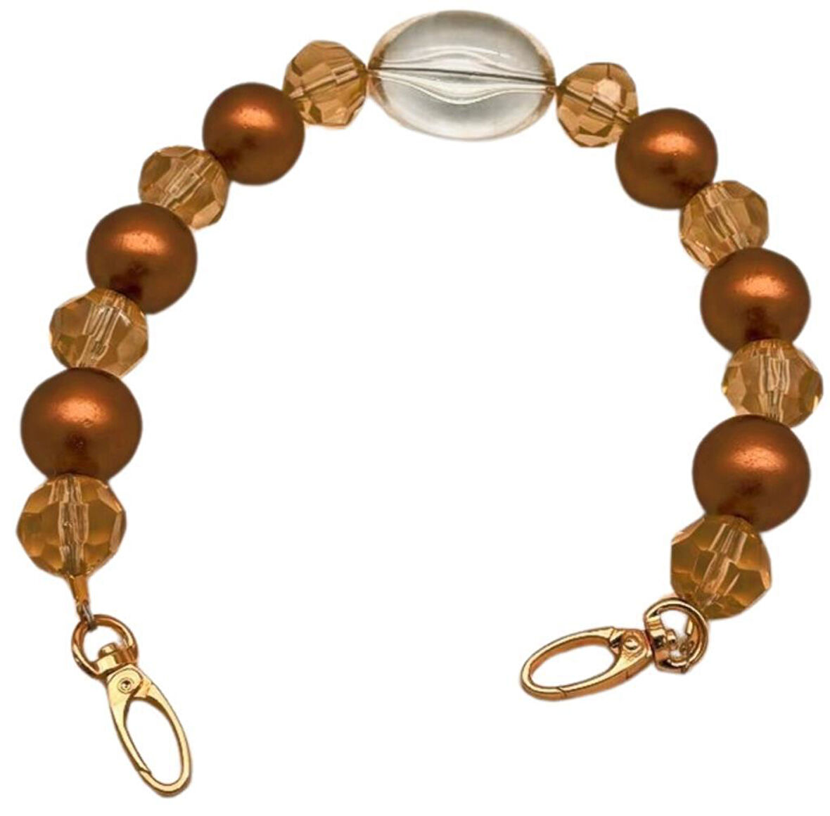 Angel Çanta Aksesuar 43 Cm Şeffaf  Oval Boncuklu Çanta Sapı Light Metalli