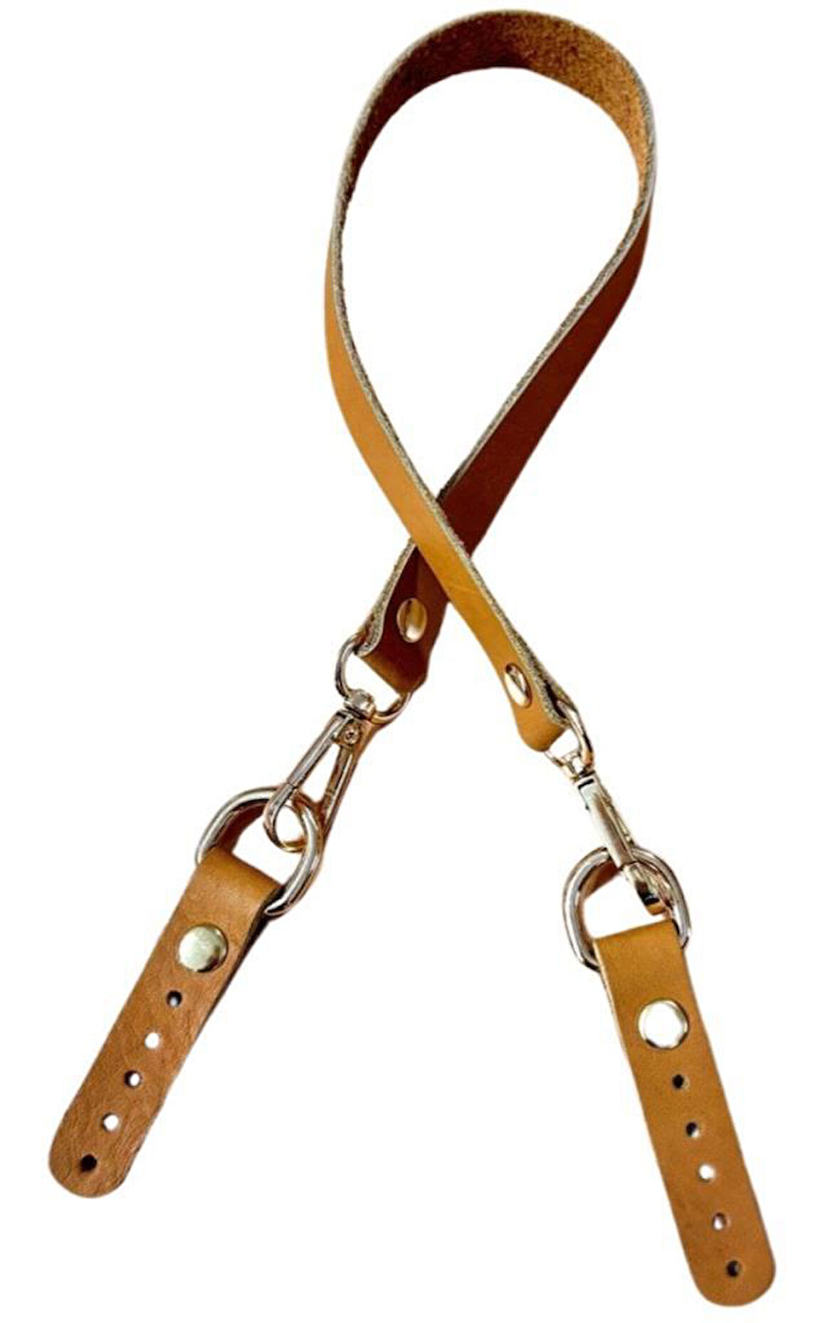 Angel Çanta Aksesuar 60x1.5 cm Gerçek Deri Açık Taba Renk Çanta Sapı Light Gold Metalli