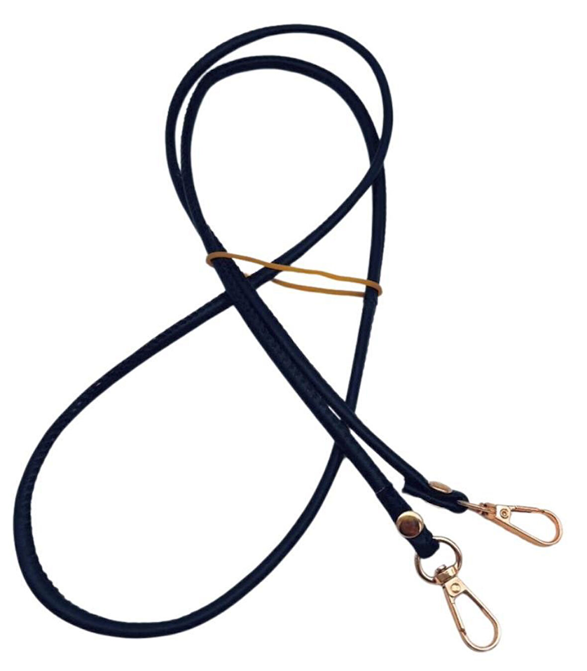 Angel Çanta Aksesuar Lacivert Renk 5 mm Suni Deri Spagetti Model Çanta Sapı Light Gold Metal