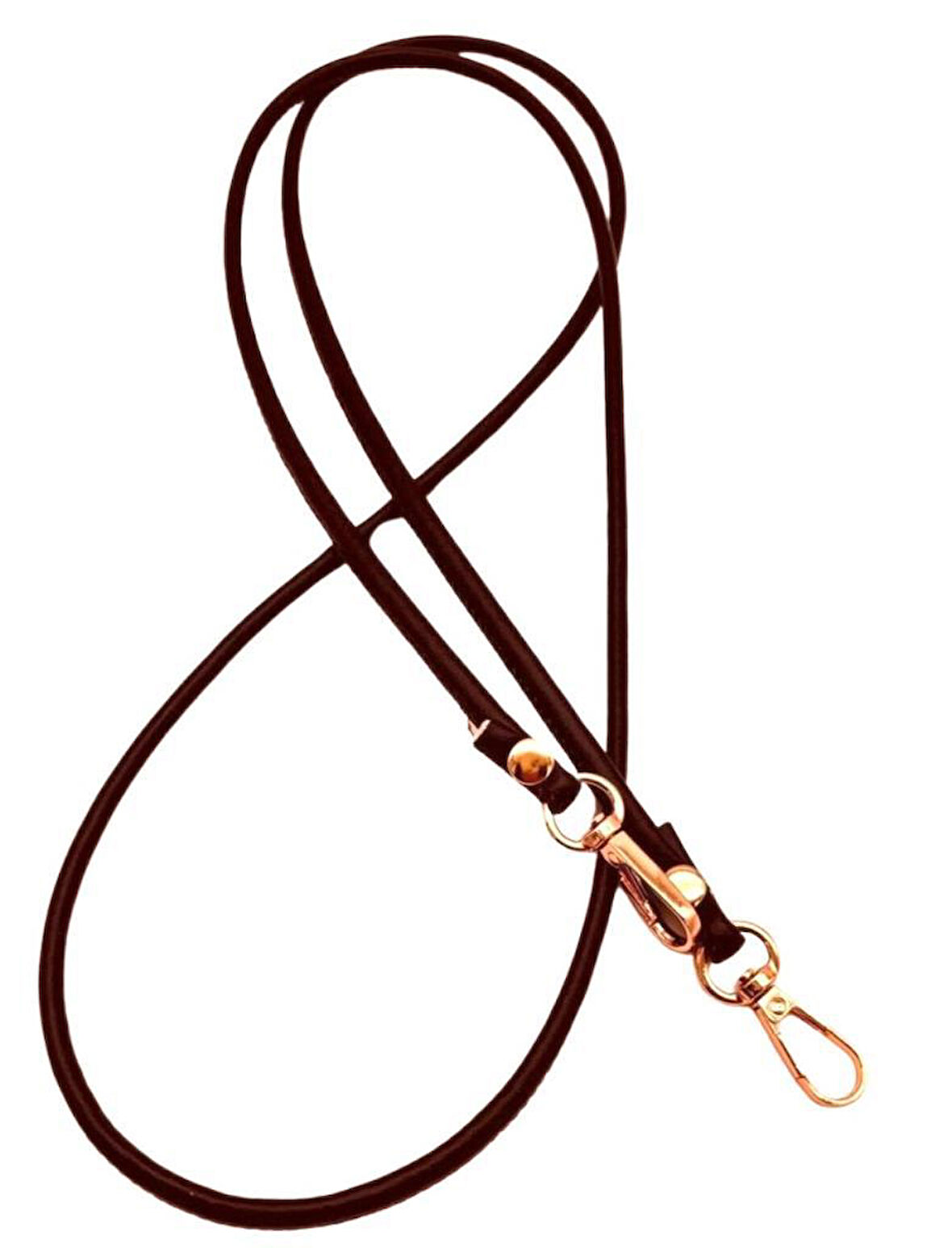 Angel Çanta Aksesuar Koyu Kahve  Renk 5 mm Suni Deri Spagetti Model Çanta Sapı Light Gold Metal