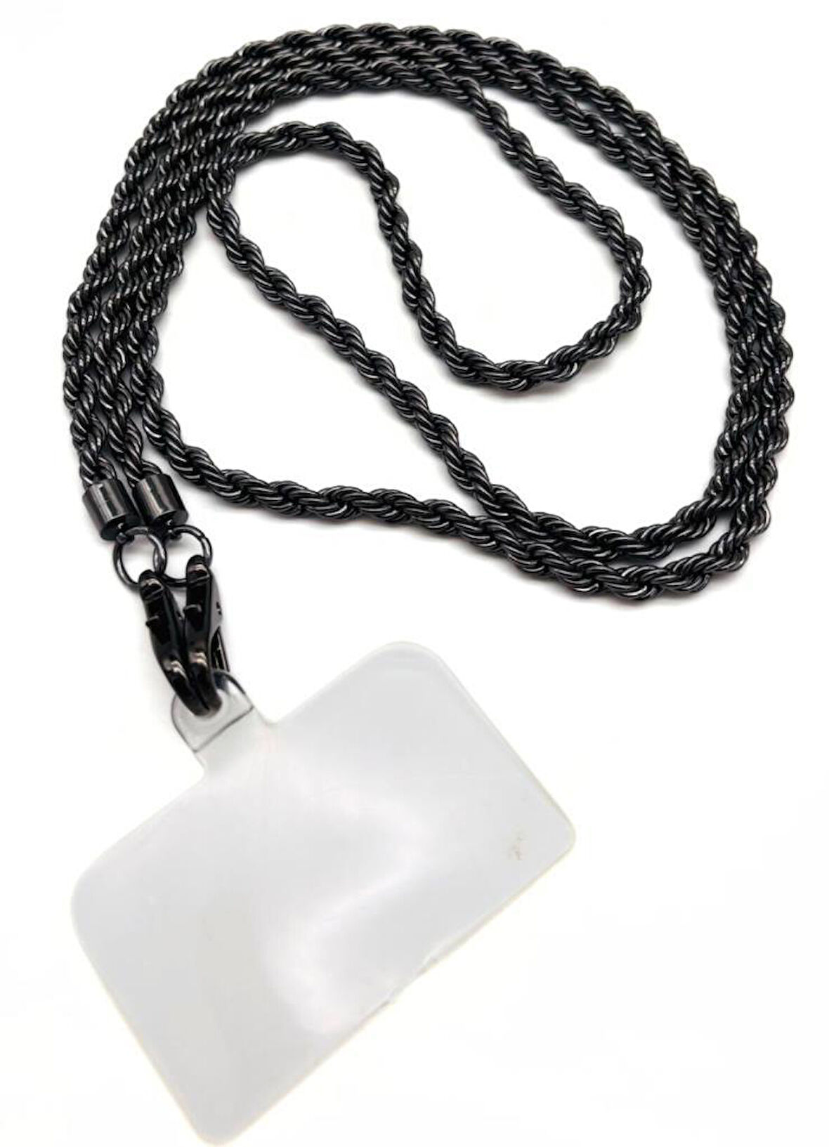 Angel Çanta Aksesuar 120 cm Füme Renk  Burgulu Zincir Telefon Aksesuarı, Telefon Zinciri, Telefon Askısı, Telefon Boyun Askısı, Tüm Telefon Kılıfları İçin Uygundur (Kılıf Değildir)