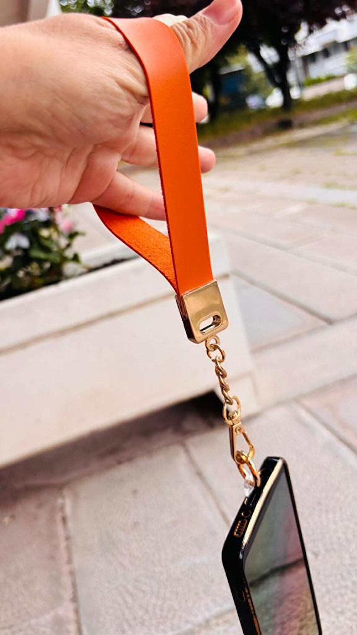 Angel Çanta Aksesuar Turuncu Renk  Telefon Bilek Askısı, Telefon Zinciri, Telefon Askısı, Tüm Telefon Kılıfları İçin Uygundur