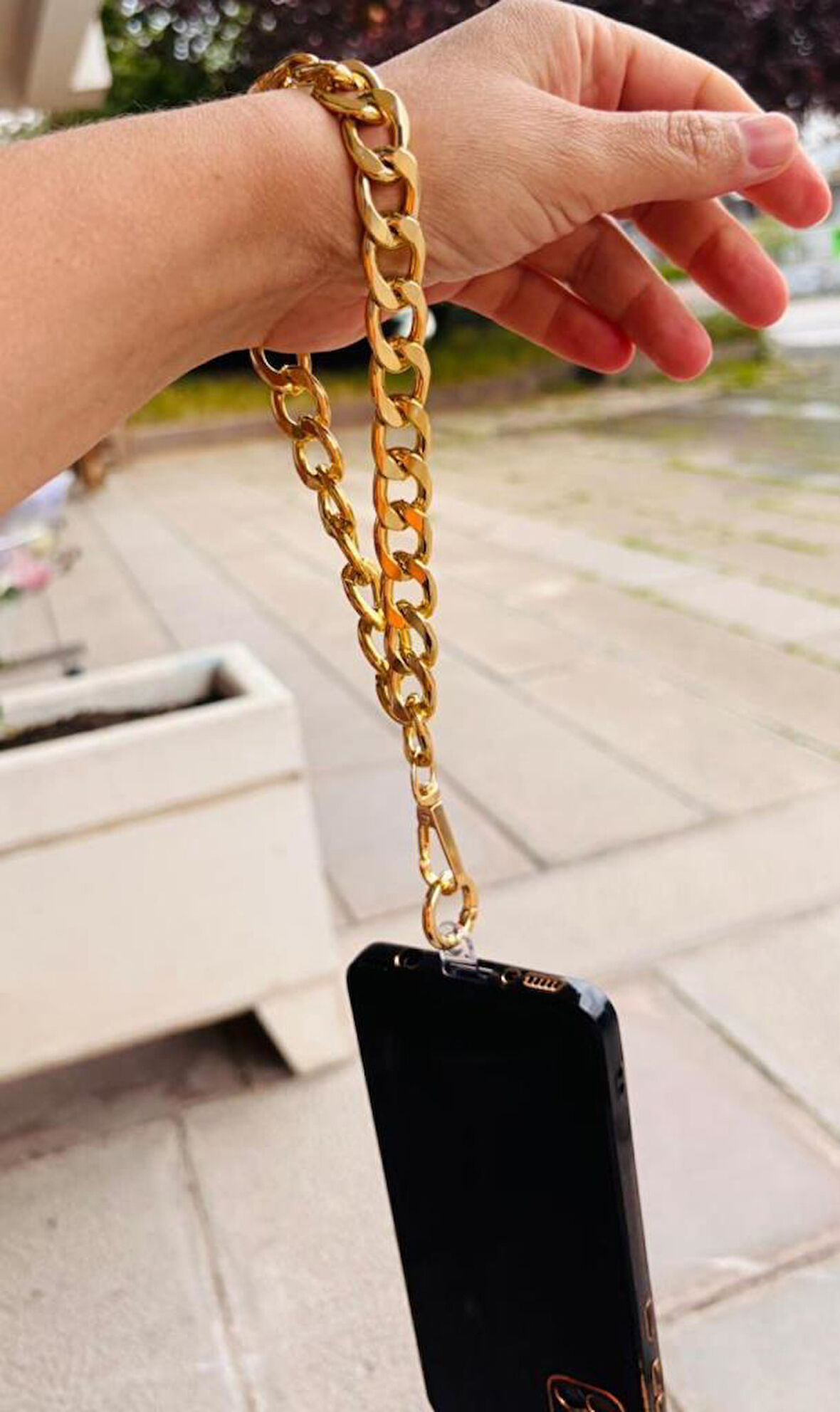 Angel Çanta Aksesuar Light Gold Renk Telefon Bilek Askısı, Telefon Zinciri, Telefon Askısı, Tüm Telefon Kılıfları İçin Uygundur