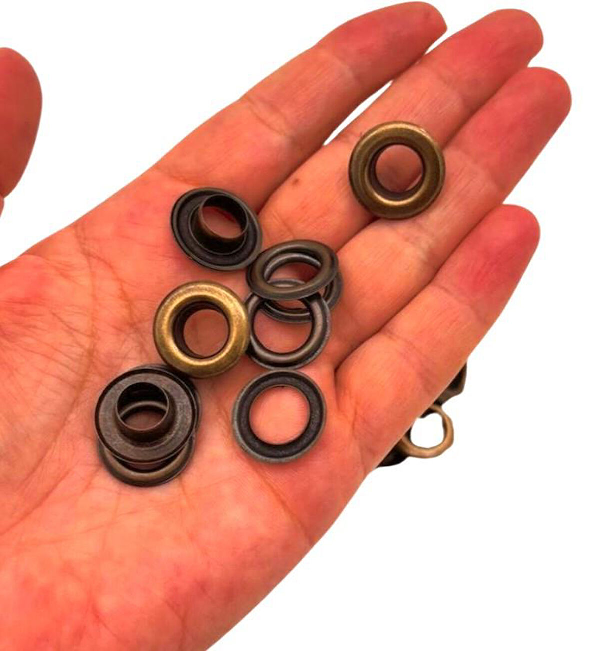 Angel Çanta Aksesuar Antik Renk 10'Lu Kuşgözü Kapsül 24 Numara (İç Ölçüsü 1 cm )