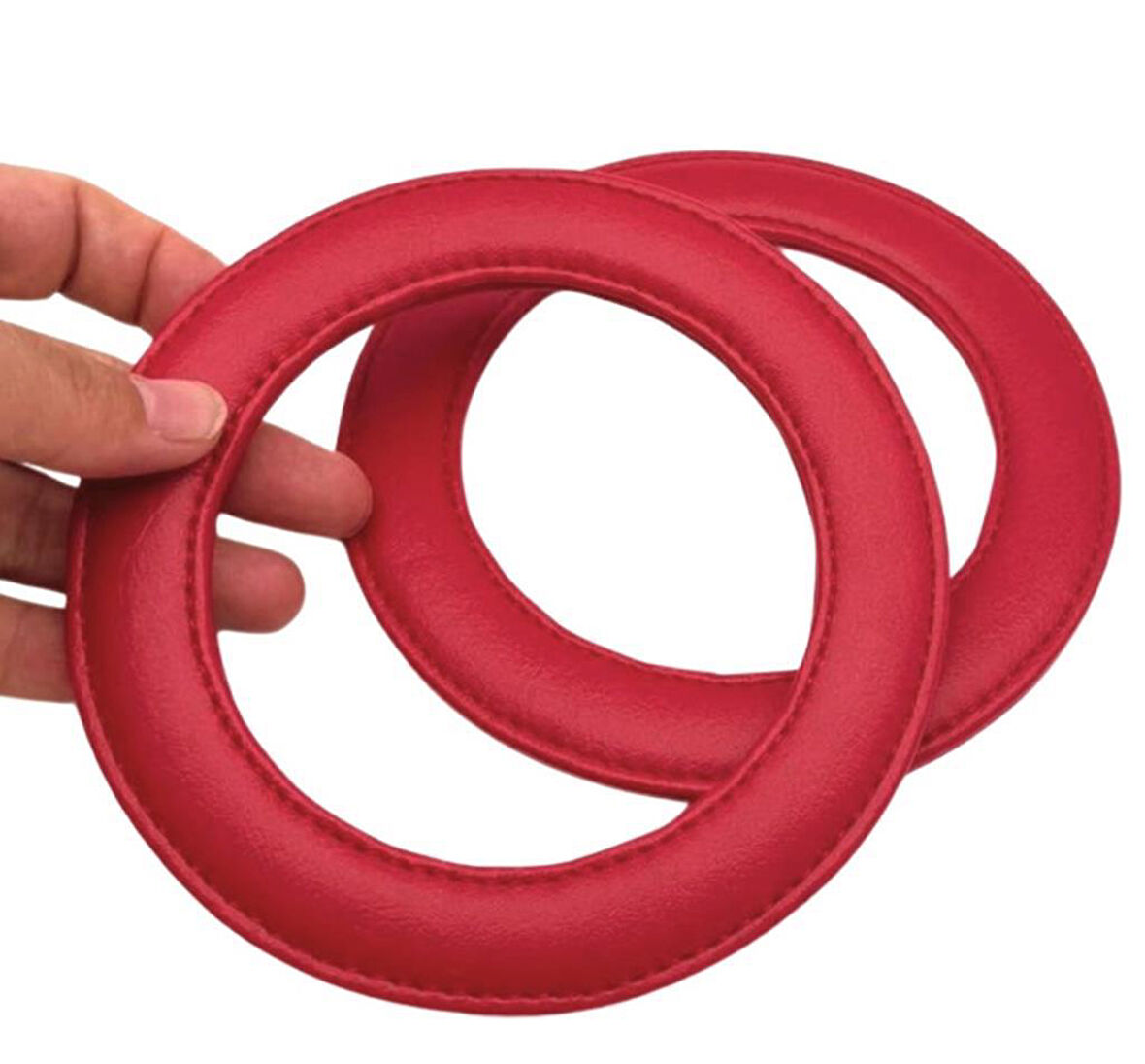 Angel Çanta Aksesuar Kırmızı Renk Yuvarlak 13.5 cm Suni Deri Çanta Sapı