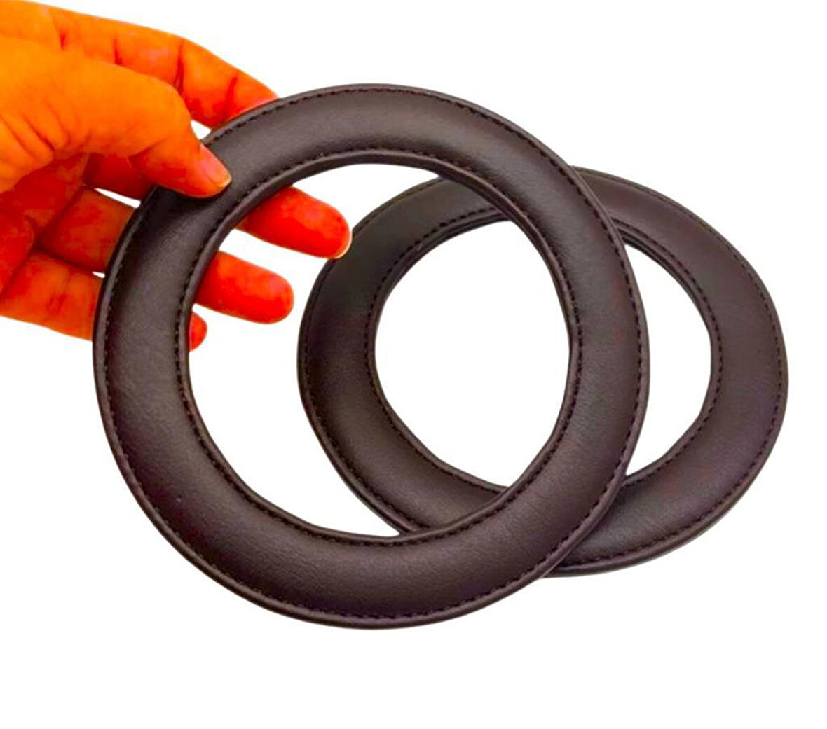 Angel Çanta Aksesuar Koyu Kahve Renk Yuvarlak 13.5 cm Suni Deri Çanta Sapı