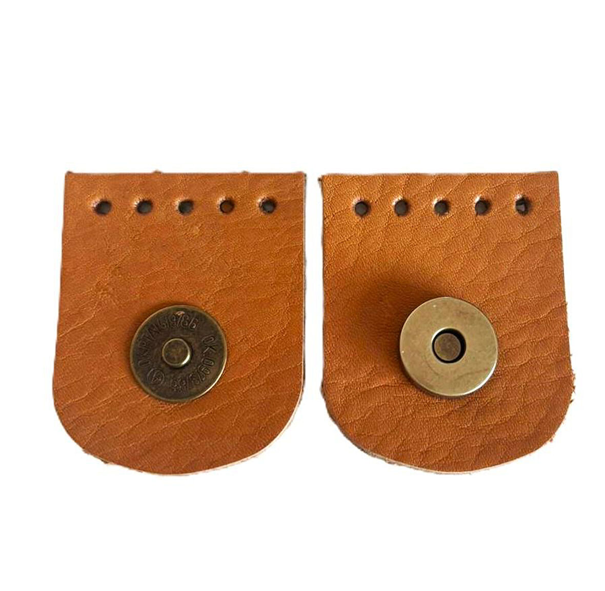 Angel Çanta Aksesuar Gerçek Derili Tek Dikim Mıknatıslı Çıtçıt Açık Taba Renk Antik Metalli